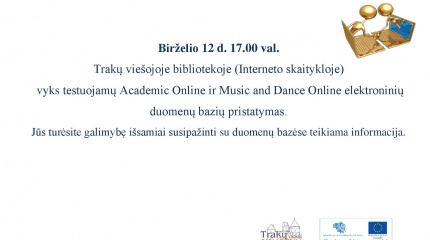 Birželio 12 d. Elektroninių duomenų bazių pristatymas
