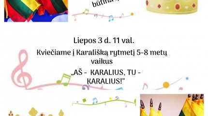 Liepos 3 d. Rūdiškių bibliotekoje – rytmetis „Aš – KARALIUS, tu – KARALIUS“