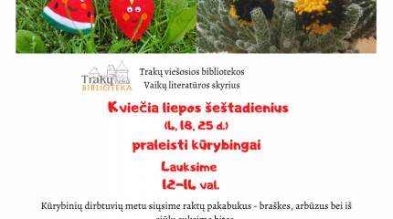 Kūrybingi liepos šeštadieniai Vaikų bibliotekoje