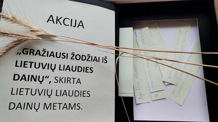 Akcija „Gražiausi žodžiai iš lietuvių liaudies dainų“ Dusmenų bibliotekoje