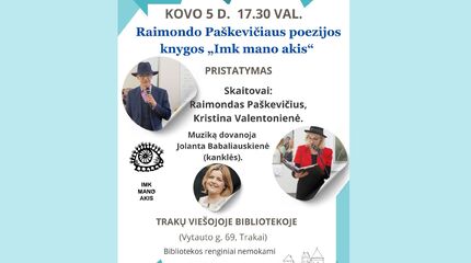 Raimondo Paškevičiaus poezijos knygos „Imk mano akis“ pristatymas
